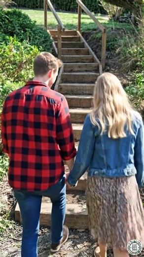 Garden Beautiful Wooden Steps #GardenDIY #gardening #crafts #diy #WoodStairs