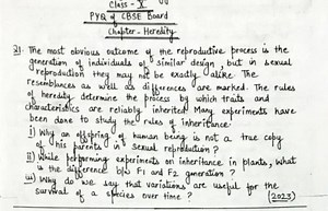 Class - XPYQ of CBSE BoardChapter -HeredityThe most obvious ... | Filo