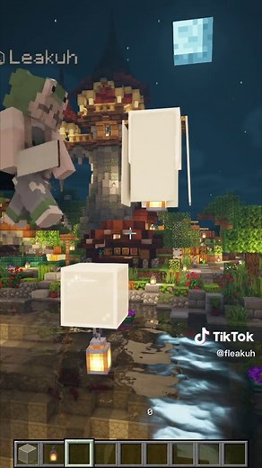 Episode 16│How to make hanging lanterns in Minecraft -- #minecrafttutorial #minecraft #minecraftbuilding #fyp