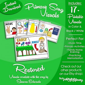 Restored Song Visuals, Shawna Edwards, Latter-day Saint LDS Primary Singing Time, Printable Poster, Music Leader Help, Graphic Picture Image - Etsy