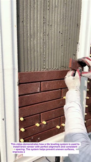 Brick Veneer Installation Hack | Tile Leveling System for Perfect Wall Alignment