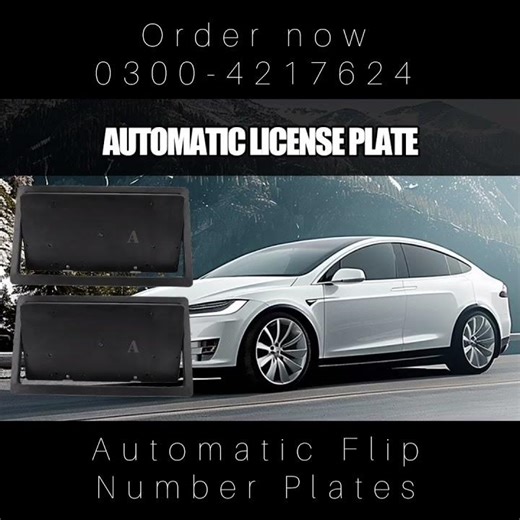 2PCS Electric Car License Plate Flipper, Flip Cover Design with Remote Control, Protect Your Car fr