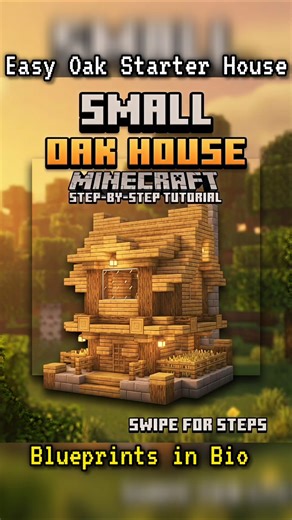 Best Oak Starter House for Survival 🏡 Minecraft Tutorial #shorts #minecraft