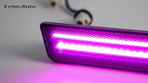 Smoked Lens Pink Purple LED Side Marker Lights for 2008-2014 Dodge Challenger 2011-2014 Dodge Charger, Rear Bumper Marker Reflectors 2PCS