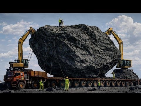 Insane Giant Rock Transport by Heavy Excavators | Extreme Mega Load Move