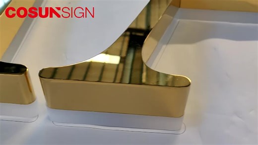 For Custom Gold Back-Lit LED Letter Sign 3D Indoor/Outdoor Office Luminous Decorative Electronic Sign for Companies Hospitals