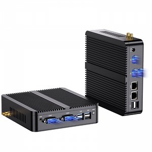 Industrial Mini PC, Kinupute Fanless Desktop Computer 12th Alder Lake-N100, up to 3.4GHz, 16G DDR4, 1T NVME SSD, Windows 11 Pro, COM RS232, Dual LAN, 4K@60Hz 2xHDMI/DP, WiFi6, BT5.2, VESA, WOL