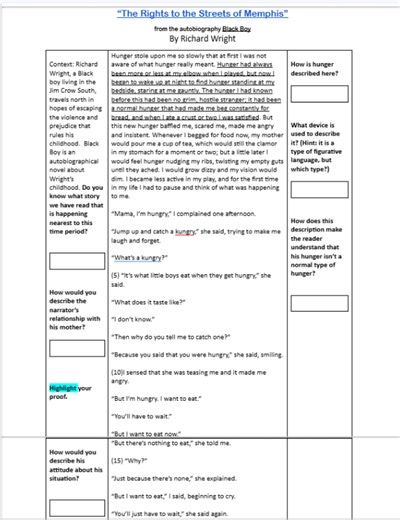 Context: Richard Wright, a Black boy living in the Jim Crow Sou... | Filo