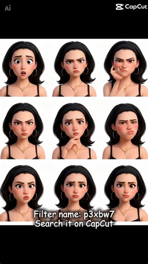 Filter name: p3xbw7 🎬✨ Search it on CapCut and make Pixar-style stickers #pixarstyle #3dstickers