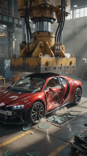 🚗💥 Car Crush Test – Can It Survive? 😱 #Shorts#satisfying #carcrush