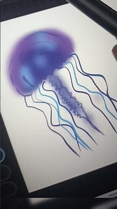 Drawing a glowing jellyfish #digitalart #drawing #jellyfishart #artprocess #timelapseart #sketching