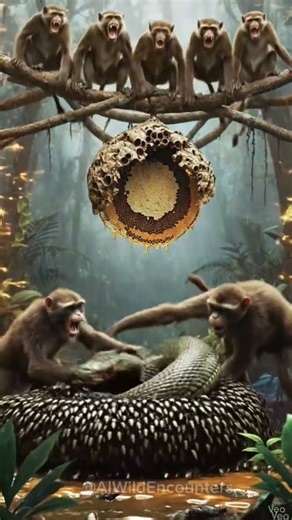 Monkeys, Snake & Beehive Chaos — Unexpected Jungle Moment!