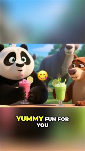 Panda's Smoothie Party: Blend, Sip, and Go Viral! #shorts