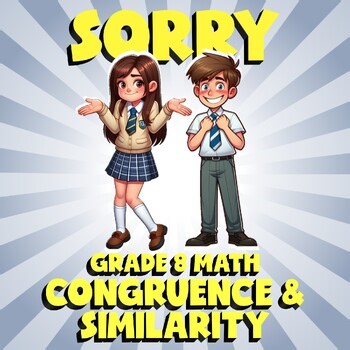 Congruence & Similarity SORRY Math Game - No Prep Grade 8 Review