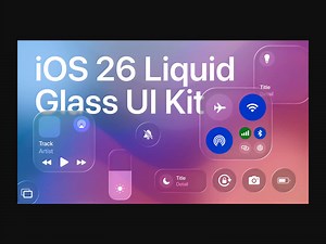 Apple Liquid Glass iOS 26 – Control Center UI Kit