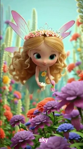The Fairy and the Rainbow Flower 🌈 #fairytalesstory #fairy #cute #princess #disney #love