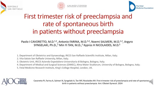 2K views · 51 reactions | First trimester risk of preeclampsia and rate of spontaneous birth in patients without preeclampsia https://ow.ly/MNwf50TEMMM | American Journal of Obstetrics & Gynecology | Facebook