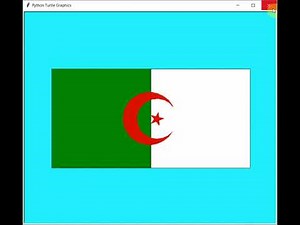 Dessiner le drapeau Algérien avec le module Turtle de Python