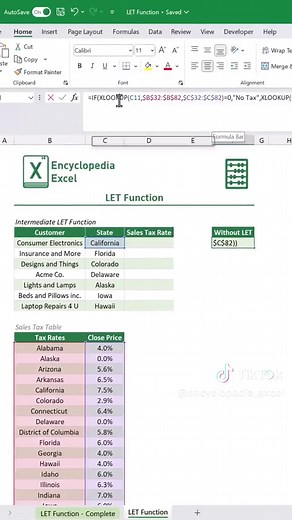 The LET function allows you to assign variables to specific calculations, reducing typing, redundancy, and speeding up your workbook 🏎️ #excel #exceltips #tutorial