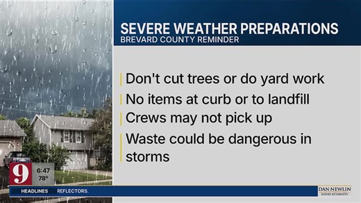Brevard County reminds residents how to prepare for severe weather