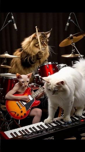 Rockin' Felines: The Ultimate Cat Band Experience! 🎸🐾 #cats #cat #music