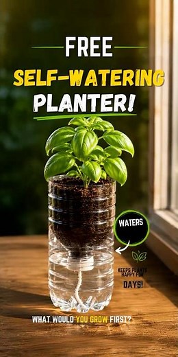 This FREE Bottle Trick Waters Your Plants For You 🤯🌱 #garden #gardening #plants