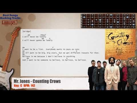 🎸 Mr. Jones - Counting Crows Guitar Backing Track with chords and lyrics