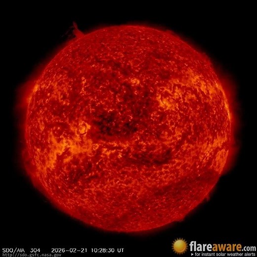 20 Feb - 21 Feb: 24 Hour Solar Activity (Earth Facing; Solar Storm, Sunspot, Solar Flare, CME)