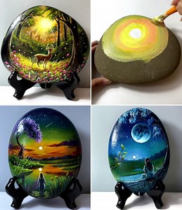 Awesome Pebble Painting Art Tutorial :) | Simple Crafts