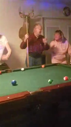 Talking about a good time with my uncle Gene N Donna Baker tonight at the house just trying to keep his mind off things playing pool and dancing we love you uncle Eugene we have to do it again | Amanda Turner