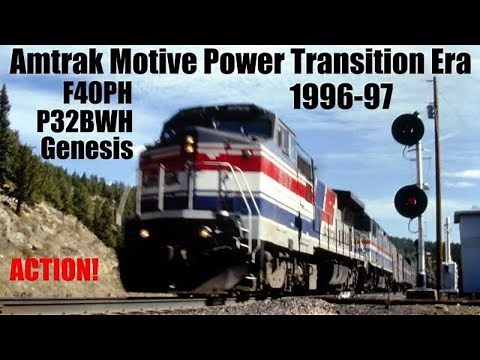 Amtrak Motive Power Transition Era 1996-97: F40PH P32BWH Genesis P40DC/P42DC American Orient Express