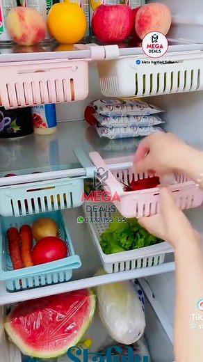 57K views · 585 reactions | රුපියල් 820 ට Expandalble Refregiorator storage box දෙකක් ගෙන්න ගන්න Fridge එක පිරිසිදුවට පිවෙලට තියා ගන්න @top fans #Refrigerator #storagebox #storageboxorganizer | Mega Deals | Facebook