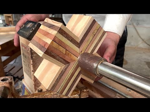 Turning a Segmented Bowl on the Lathe - Craft A Multi Piece Bowl with Four Different Wood Colors