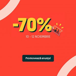 11 reactions · 10 comments | De BLACK FRIDAY mai și primești, nu doar cheltuiești. Pune orice anunț de vânzare și ai 70% REDUCERE la promovare. Ofertă exclusivă în contul tău OLX până vineri, 12 noiembrie, ora 23:59. Intră în cont: https://www.olx.ro/cont/! | OLX Romania | Facebook