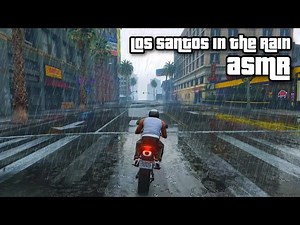 Relaxing GTA ASMR | Riding a motorcycle through rainy Los Santos 🌁