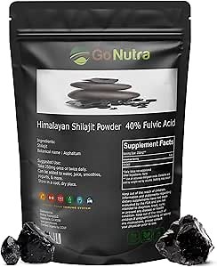 Go Nutra Shilajit Powder Pure Himalayan Shilajit 40% Fulvic Acid Trace Minerals - 4oz.