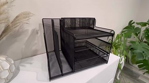 Office Supplies Desk Organizers with Drawer 5-Tier Paper Letter Tray File Column Data Organization A4 File Rack