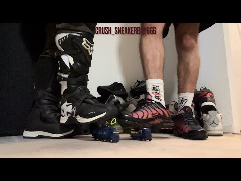 Me in Nike TN and my friend in Fox MX boots Crush Two model trucks