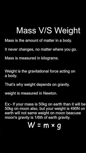 Mass vs Weight Explained Simply | Physics Concept Clear 🔥
