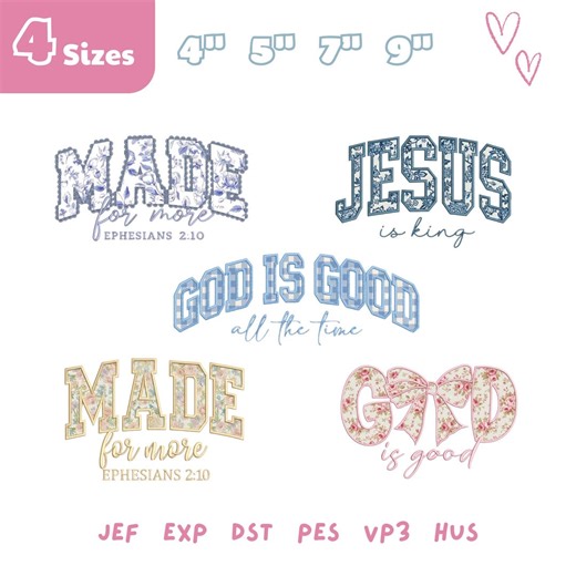 Bible Verses Applique Embroidery Design Bundle, Christian Embroidery File, Religious Faith Apparel, Christian Gift, Jesus Applique - Etsy