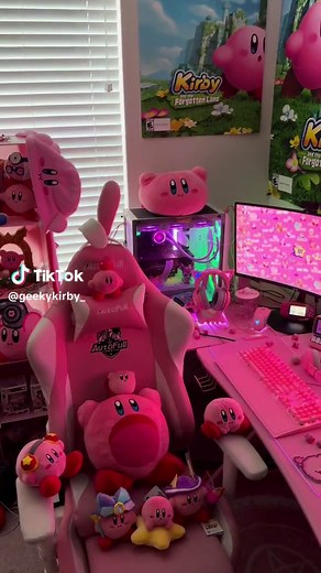 As Kirby once said, “Poyo!” #kirby #kirbycore #kawaiisetup #pcsetups #gaminglife #pinksetups