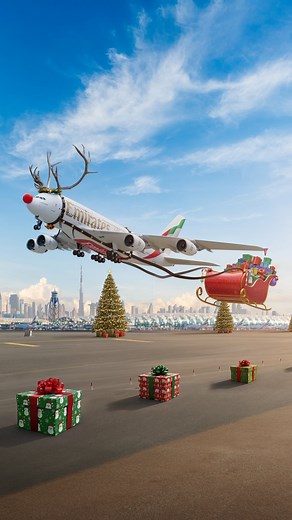 Emirates on Instagram: "Introducing the Sleigh380. Santa’s going long-haul this year! Merry Christmas from Emirates. 🎅🎄🎁 #Emirates #FlyBetter"