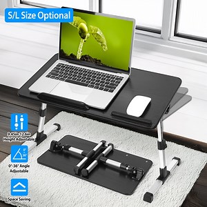 TeqHome Foldable Lap Desk Laptop Desk for Bed Height & Angle Adjustable Bed Tray Table for Reading Writing Eating Watching L
