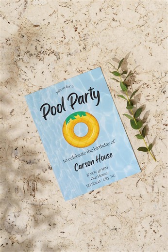 Floatie Pool Party Invitation | Editable Swim Birthday Bash (digital) - Etsy