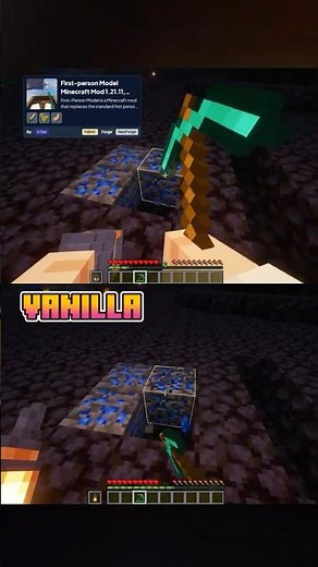 First-person Model vs Vanilla #minecraftmods #minecraftrealistic #minecraft