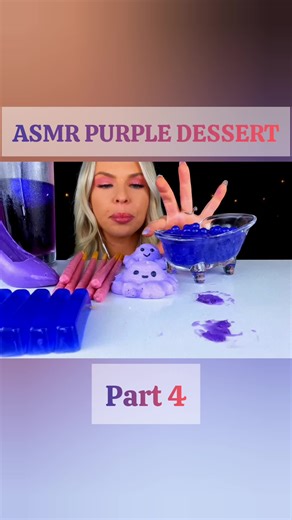 Satisfying ASMR Purple Dessert and Mukbang Experience