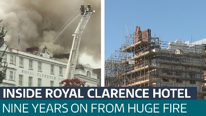 Look inside Exeter's Royal Clarence Hotel after devastating fire - Latest From ITV News