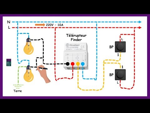Branchement Mini Télérupteur Finder 13.91.8.230 A Encaster Pour Une Bonne Gestion D'éclairage