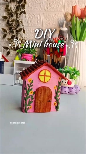 DIY mini house using waste box 🏠 #diy#art #craft #handmade #ytshorts #creative