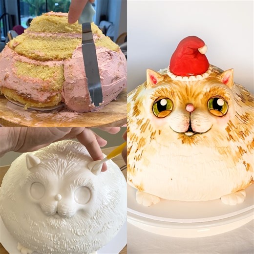 79K views · 149 reactions | Adorable Chubby Cat Cake !  | Simple | Facebook
